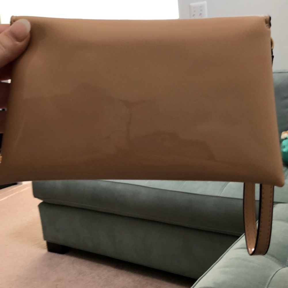 Beige, glossy wristlet - Picture 3 of 5